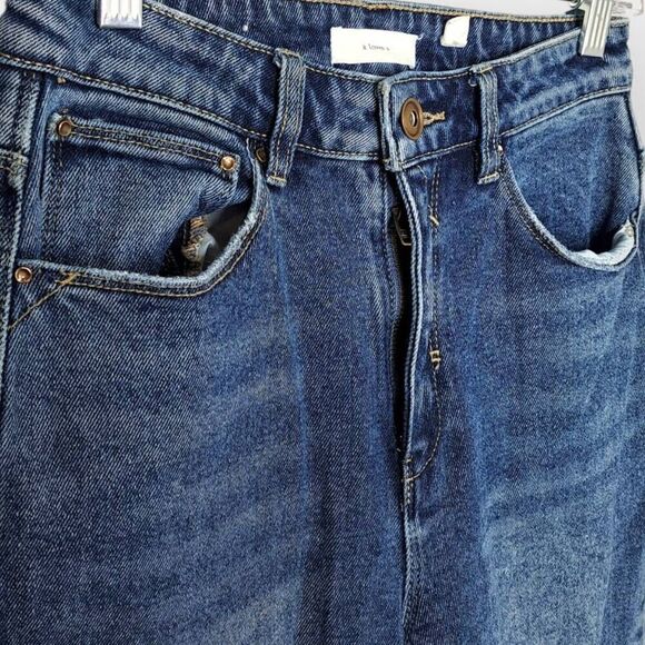 A Loves A Women's High Waist Straight Leg Cropped Jeans with Raw Hem size 27 - Picture 2 of 7